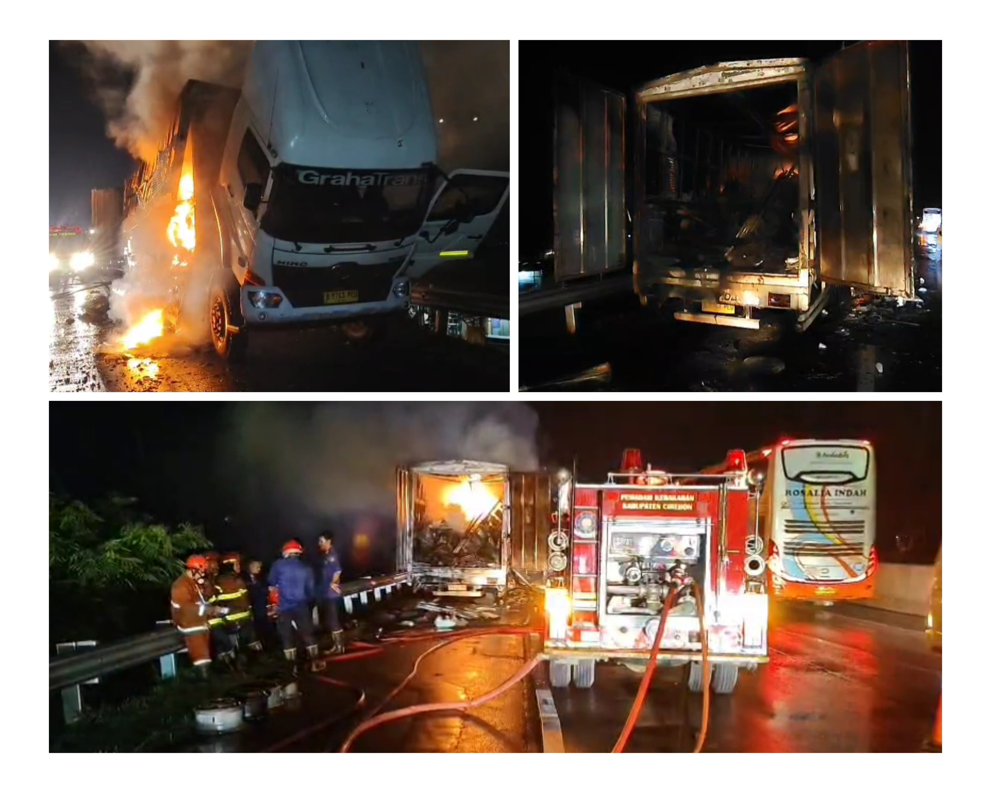 Truk Kontainer Ekspedisi Terbakar di Tol Kanci-Pejagan, Begini Kronologinya 
