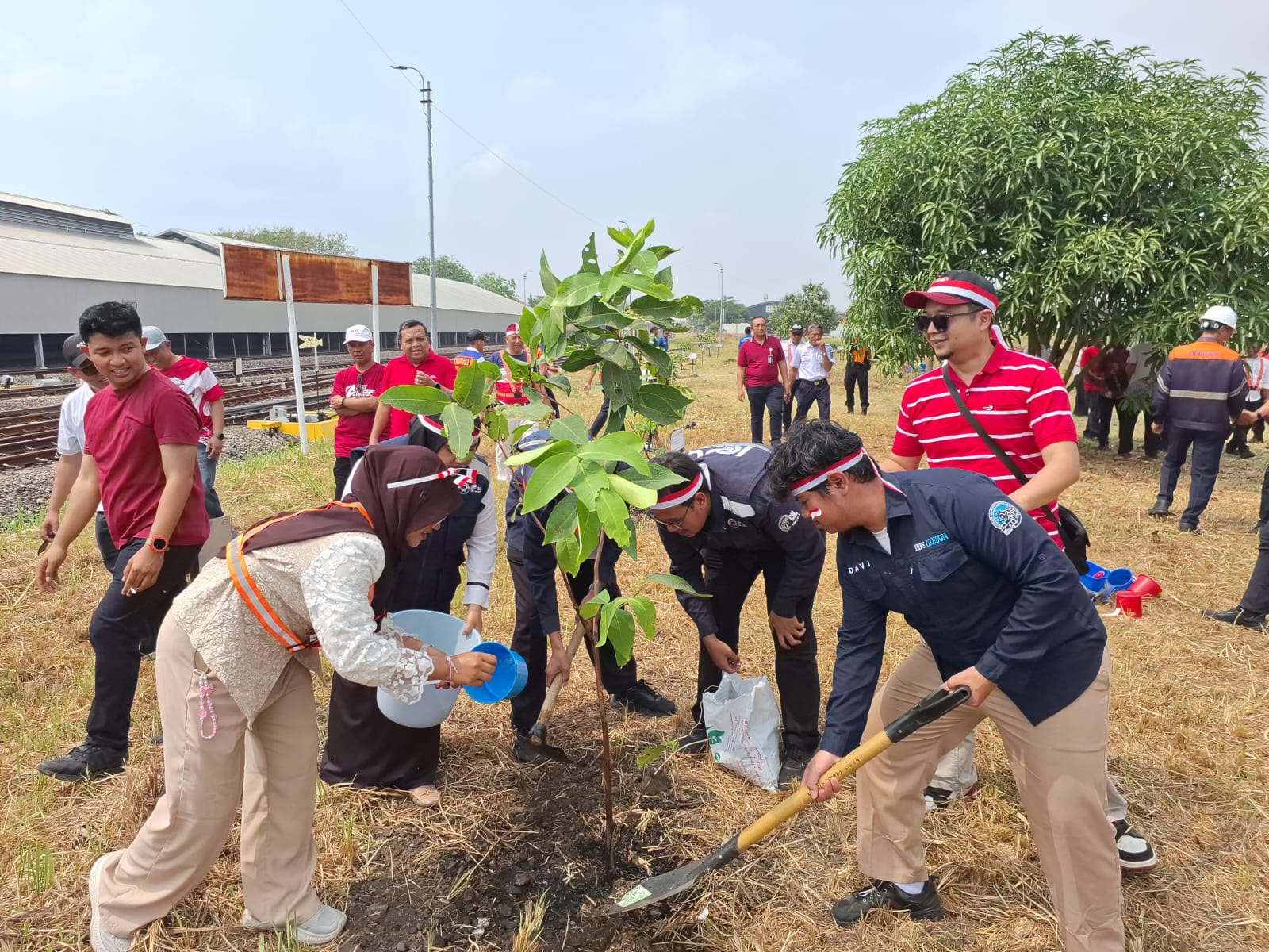 HUT ke-81 RI, KAI Daop 3 Cirebon Gelar Green Movement di Stasiun Cirebon Prujakan