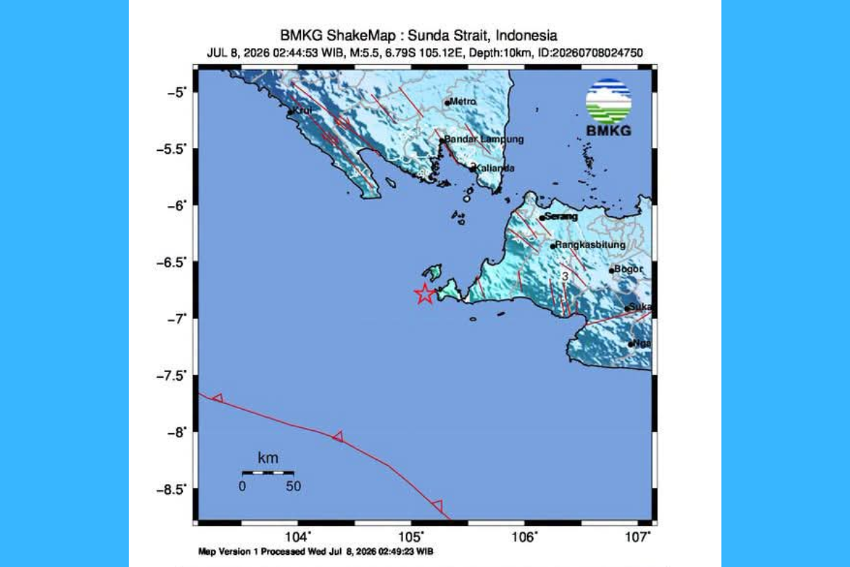 Selat Sunda Diguncang Gempa Bumi Tektonik M 5.5, BMKG Ungkap Penyebab dan Dampaknya