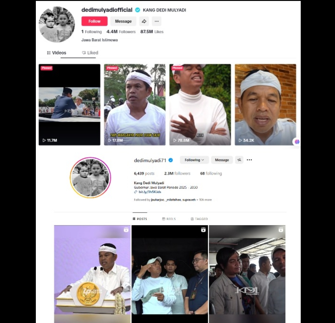 Antisipasi Hoax, Diskominfo Jabar Rilis Akun  Resmi Medsos Milik Gubernur Dedi Mulyadi
