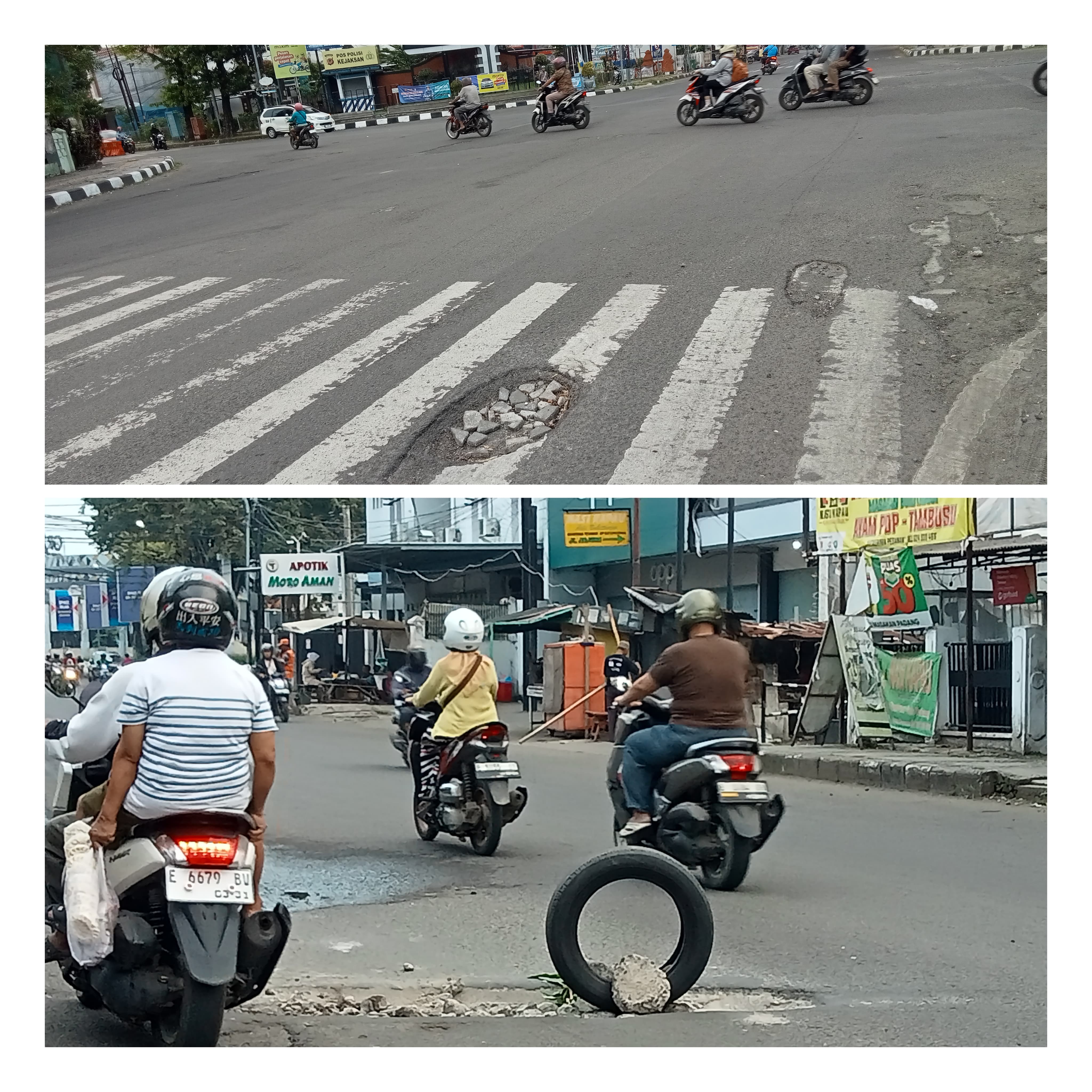 Ngeri! Jalan Siliwangi hingga Cipto Cirebon Dipenuhi Lubang, Ini Keluhan Warga