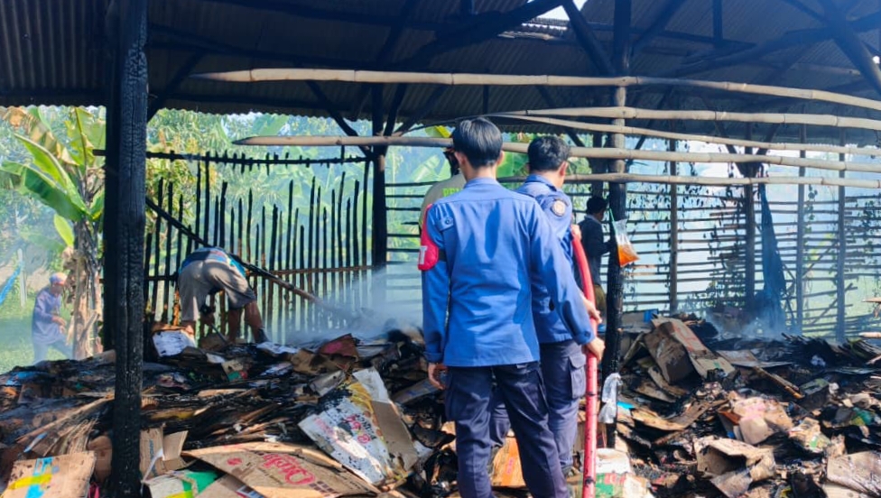 Gudang Kardus di Tortoran Terbakar Diduga Akibat Puntung Rokok