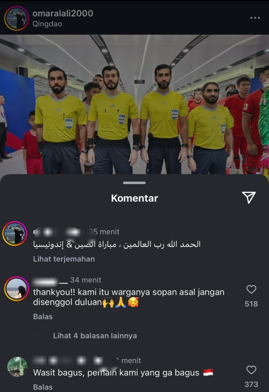 Pimpin Laga China vs Indonesia dengan Adil, Wasit Omar Al Ali Tuai Pujian