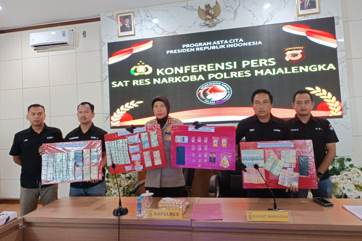 Darurat Narkoba! Polisi Bongkar 6 Kasus di Majalengka, Ibu Rumah Tangga Jadi Produsen