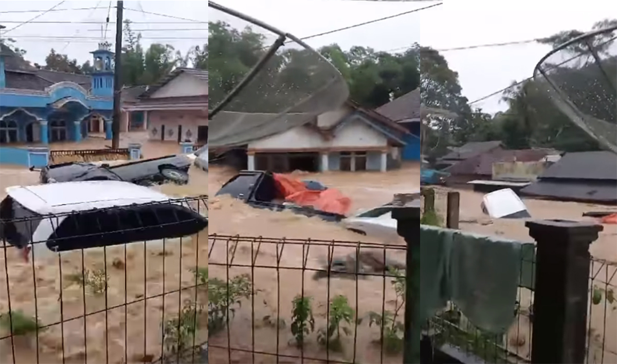 Innalillahi, Video 4  Mobil hanyut saat Banjir Bandang Sukabumi Hari Ini