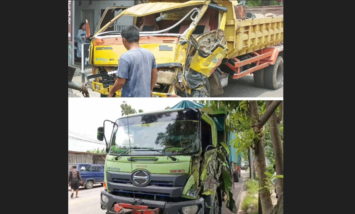 Kecelakaan di Cirebon, Dump Truk vs Truk Gandengan di Jalan Diponegoro