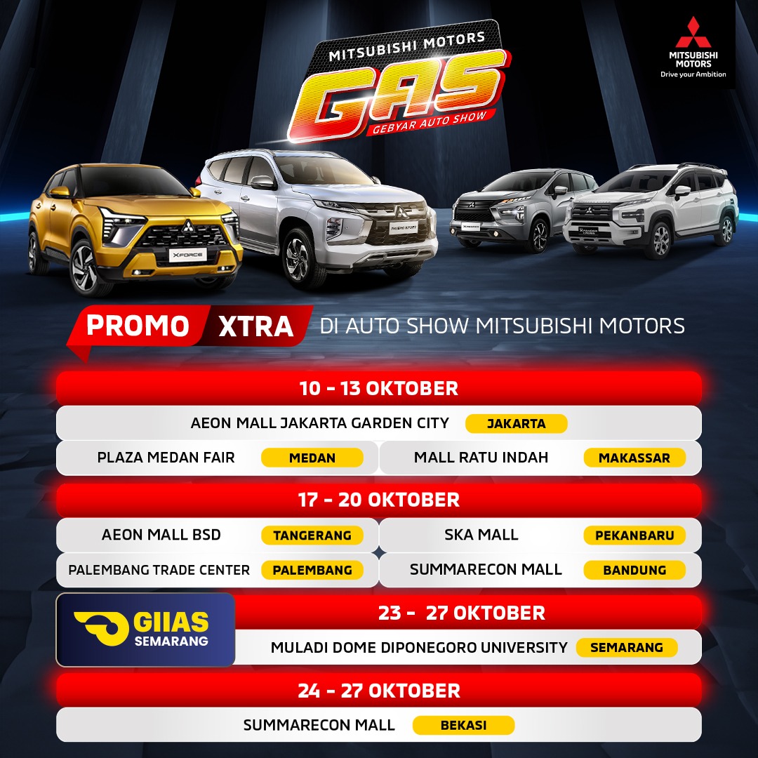 MMKSI Hadirkan Promo Menarik dan Lini Kendaraan Terbaru di Mitsubishi Motors Auto Show Oktober 2024