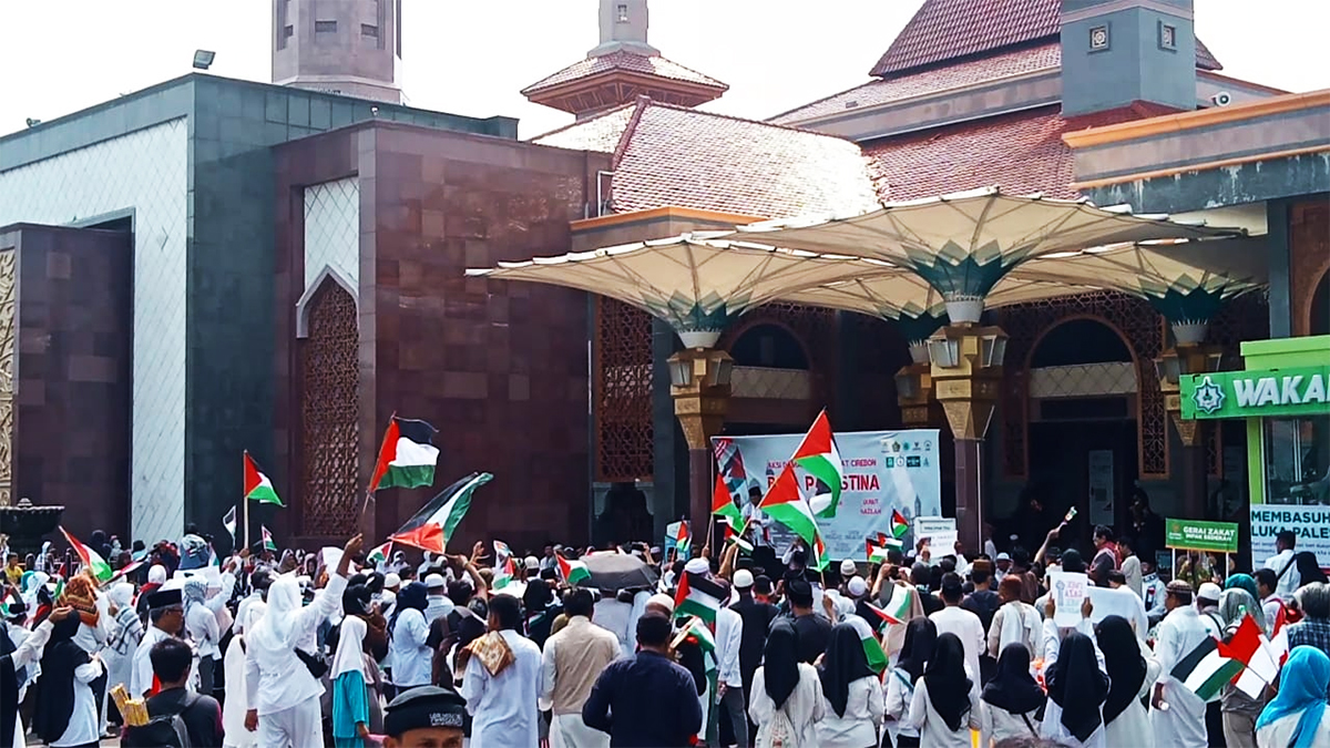 Aksi Bela Palestina di Kota Cirebon, Rizky Riyadu: Kita Tunjukan Kepada Dunia