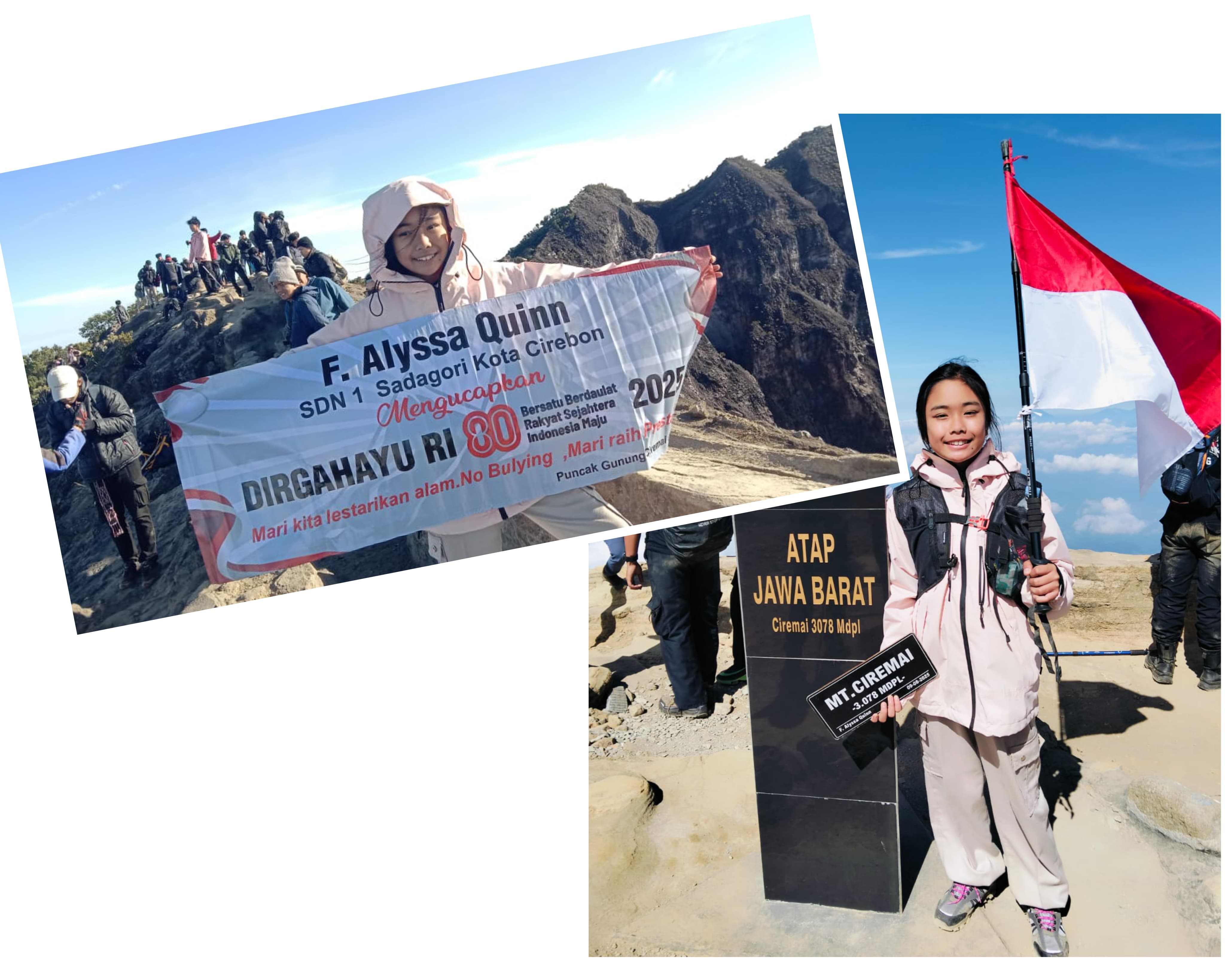 Bikin Bangga, Fakhria Alyssa Quinn Sukses Kibarkan Merah Putih di Puncak Tertinggi Jabar