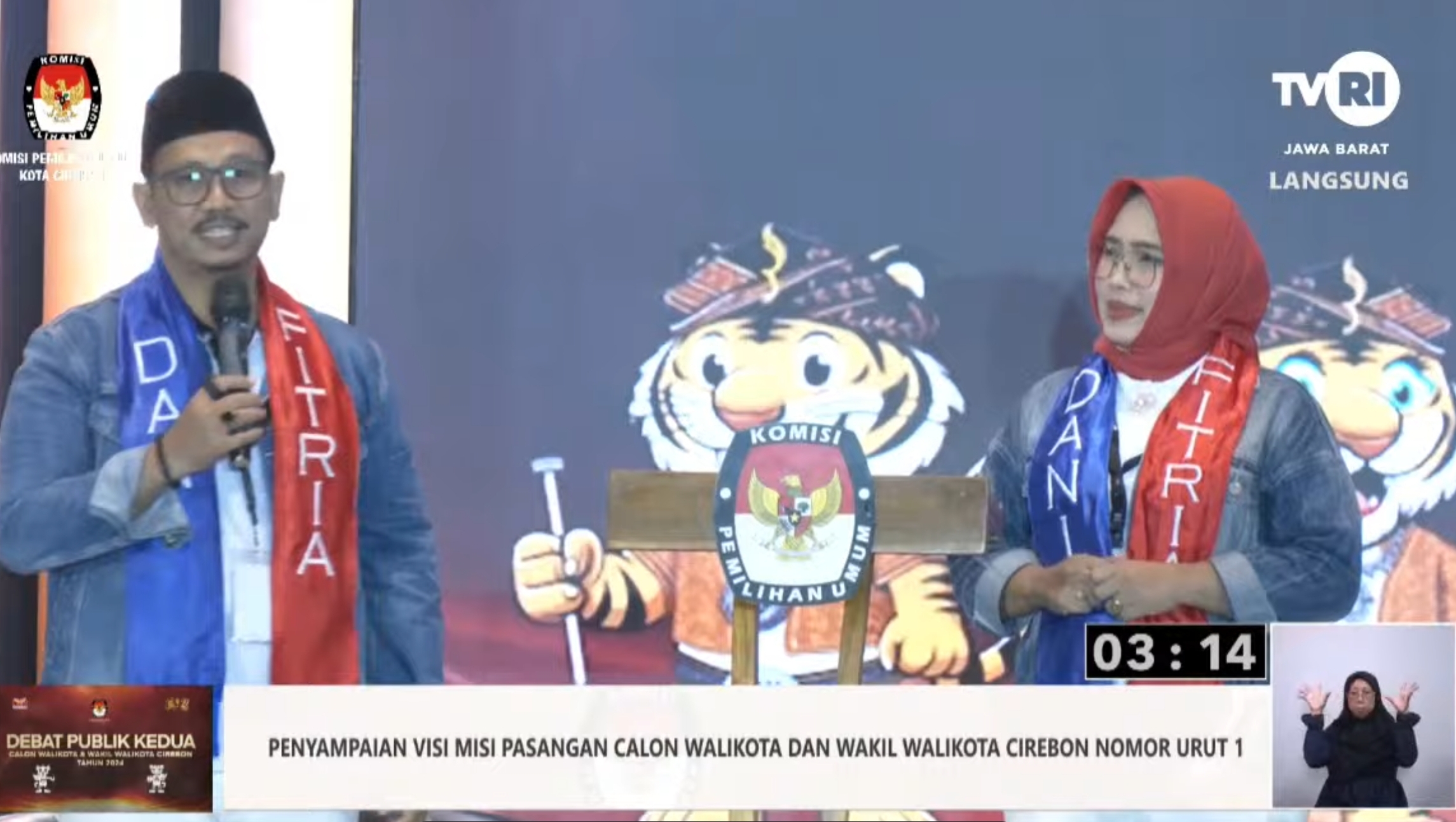 Debat Kedua Calon Walikota - Wakil Walikota Cirebon, Dani - Fitria Paparkan Program Cirebon Remaja