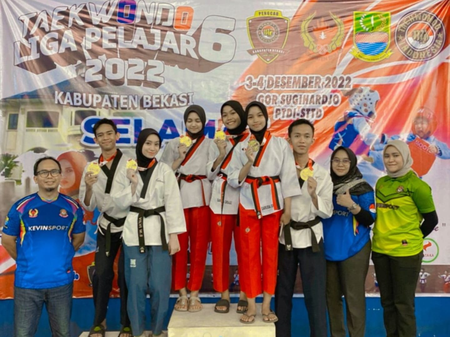 Keren, Taekwondo Kota Cirebon Juara Umum Liga Pelajar 6 di Kabupaten Bekasi