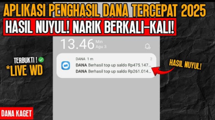 Cuma Modal Log in doang, Dibayar Rp261.014 ke E-wallet dari APK Penghasil Saldo DANA Termudah 2025