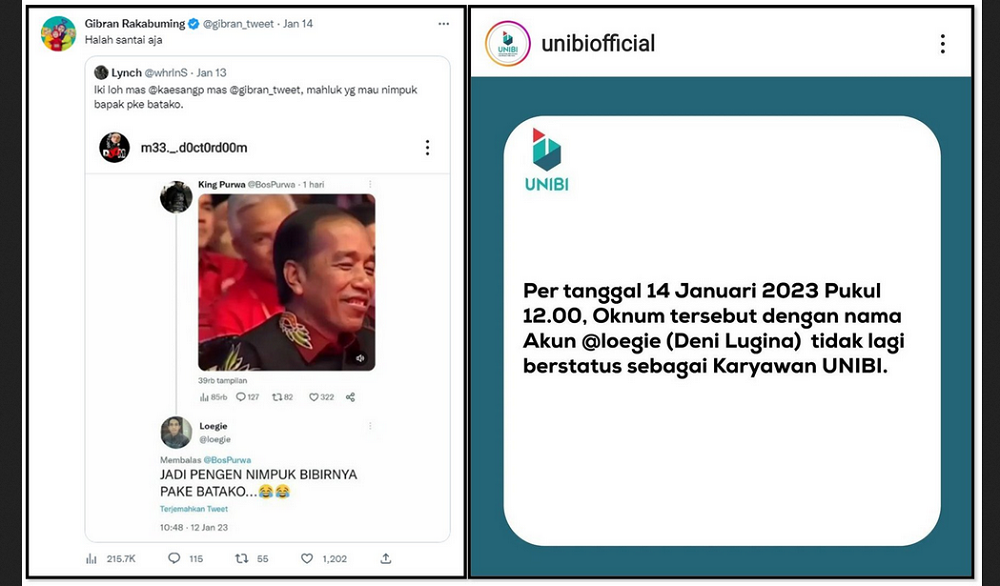 Deni Lugina Karyawan UNIBI Bandung Dipecat Setelah Mengumpat ke Jokowi, Begini Kronologinya