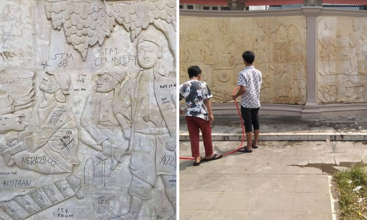 MEMPRIHATINKAN! Relief Sejarah Talaga Manggung Jadi Korban Vandalisme: Panggil aja Iyonk!