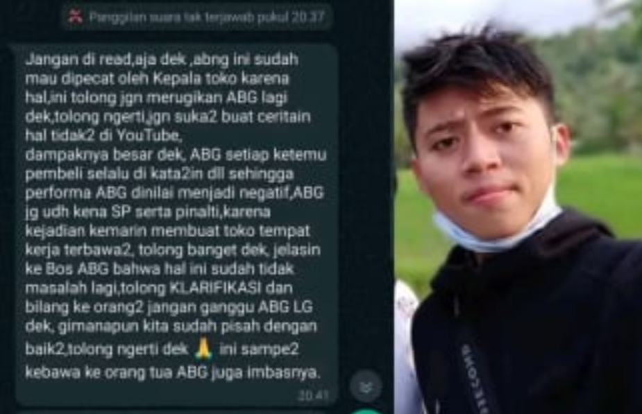 Rozy Zay Hakiki Minta Maaf, Mengaku Terancam Dipecat, Malu Ketemu Pelanggan, Kena SP dan Penalti