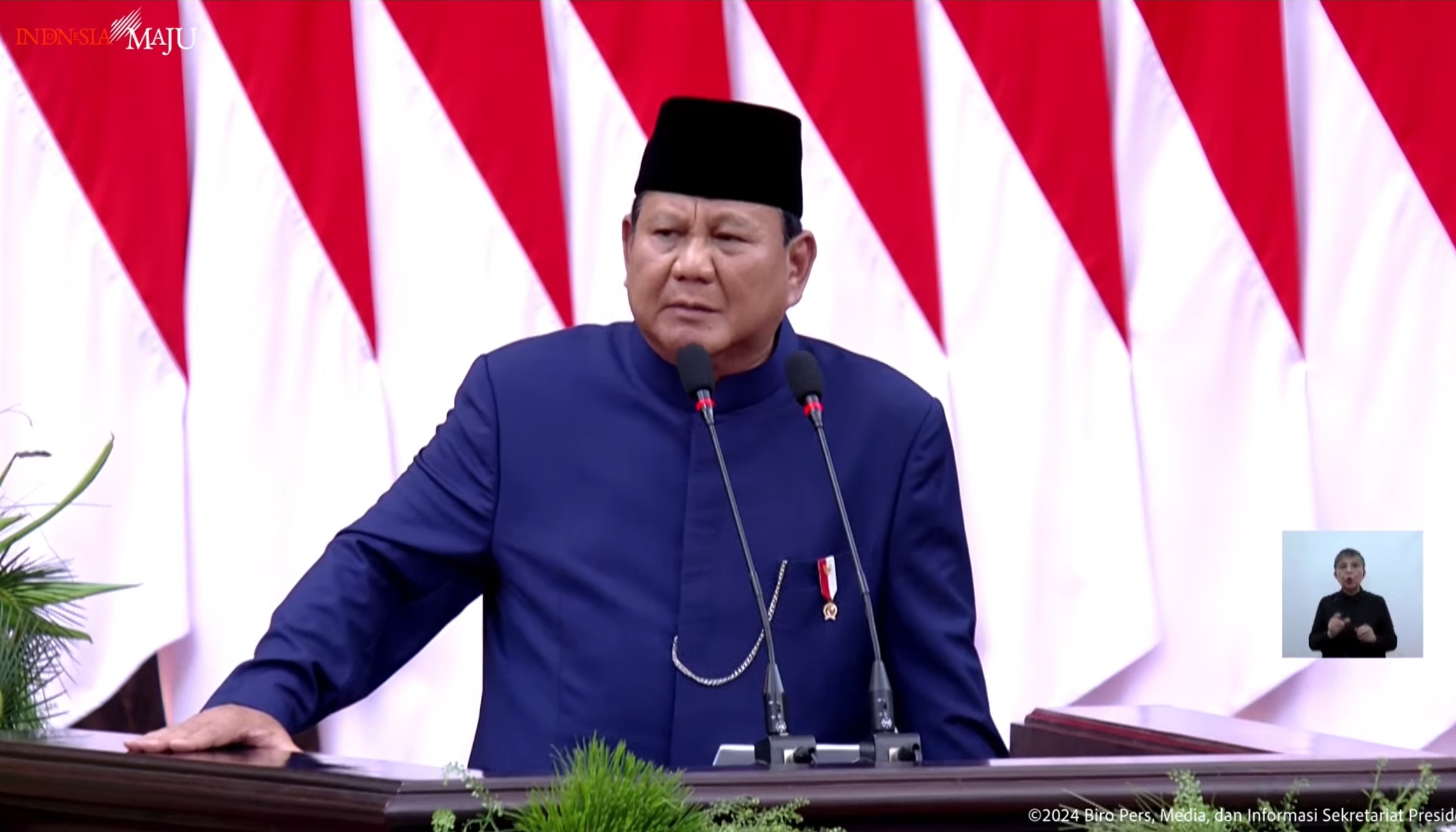 5 Hal dari Pidato Pertama Presiden Prabowo Subianto, Swasembada Pangan hingga Kemiskinan