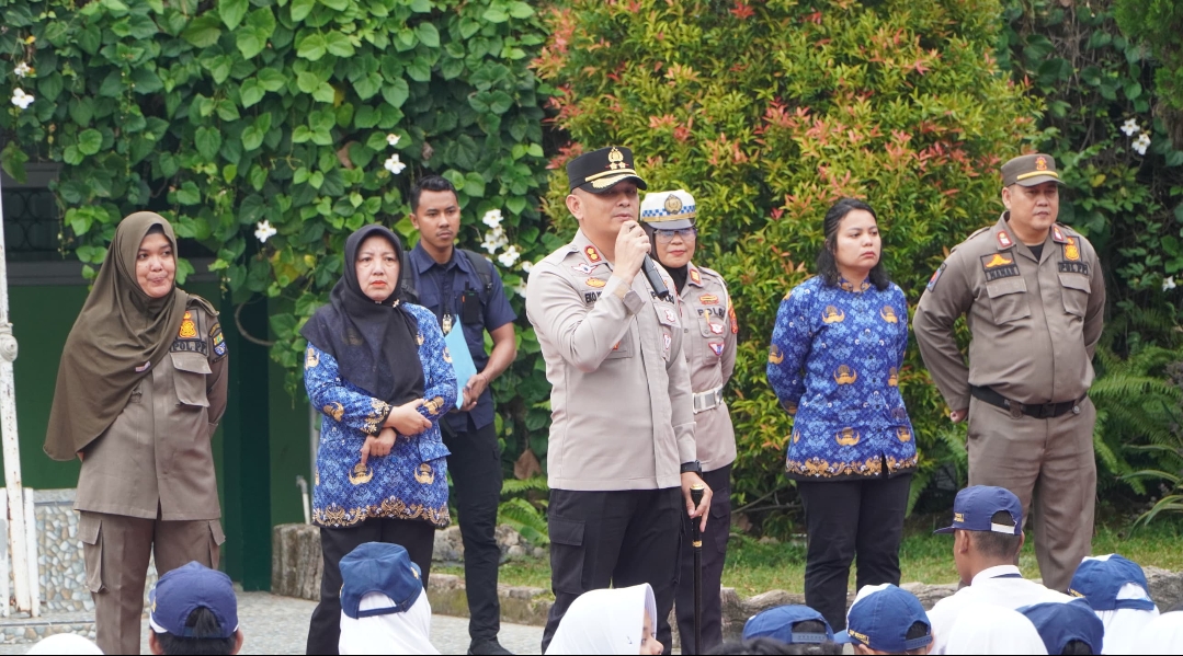 Kapolres Cirebon Kota Serukan Aturan Jam Malam Dihadapan Siwa SMP Negeri 7