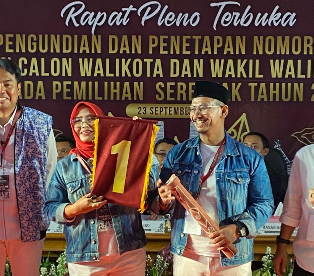 Dani-Fitria Lega Mendapatkan Nomor Urut 1 di Pilkada Kota Cirebon 