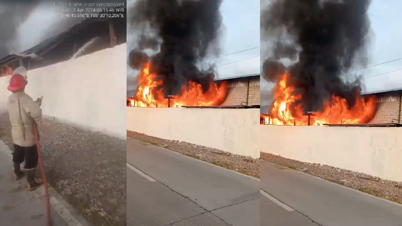 Kebakaran di Area Pabrik Rotan di Cirebon, Terjadi di Desa Cangkring, Berawal dari Tempat Sampah