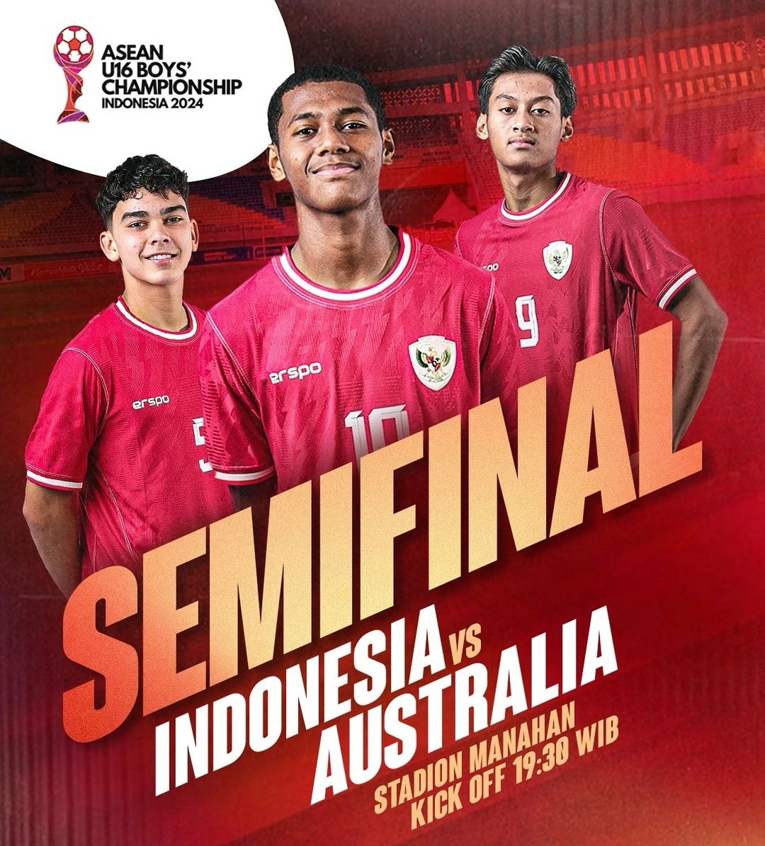 Babak Pertama Semifinal Piala AFF U-16, Indonesia-Australia Imbang 2-2 