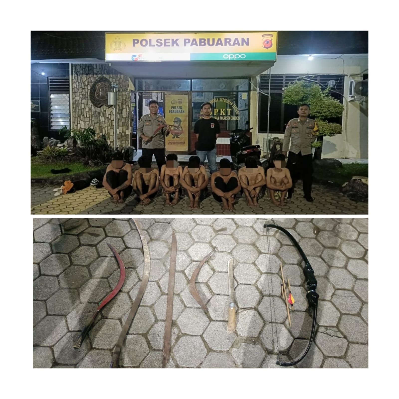 Bawa Samurai dan Cerulit, 7 Anggota Geng Motor Diamankan Polsek Pabuaran