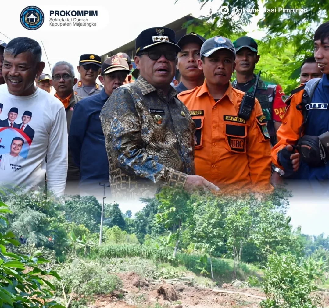 Tinjau Lokasi Longsor, Bupati Majalengka Siapkan Solusi untuk Tunjang Aktivitas Masyarakat 