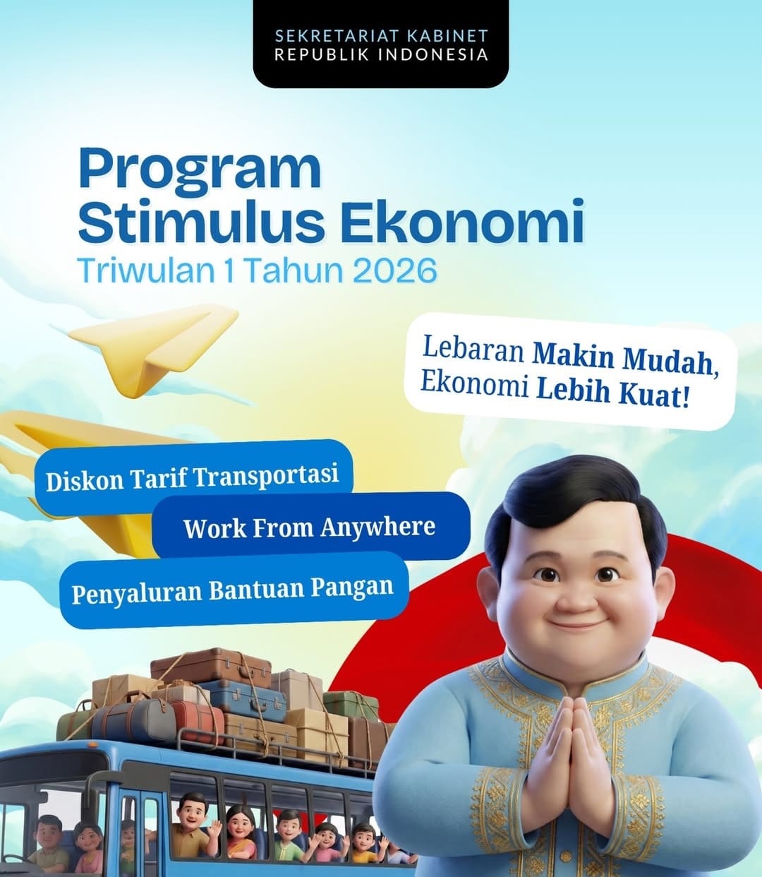 Jelang Ramadan dan Idulfitri 2026, Pemerintah Beri Tiket Murah dan Bansos