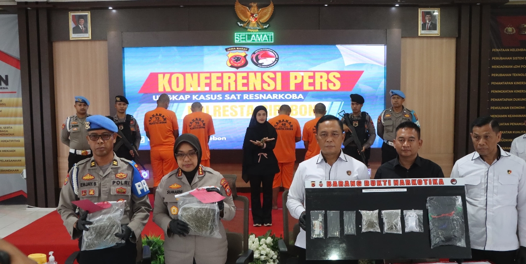 Empat Pengedar Ganja Kering Berhasil Diamankan Polresta Cirebon, Terancam Pidana Seumur Hidup