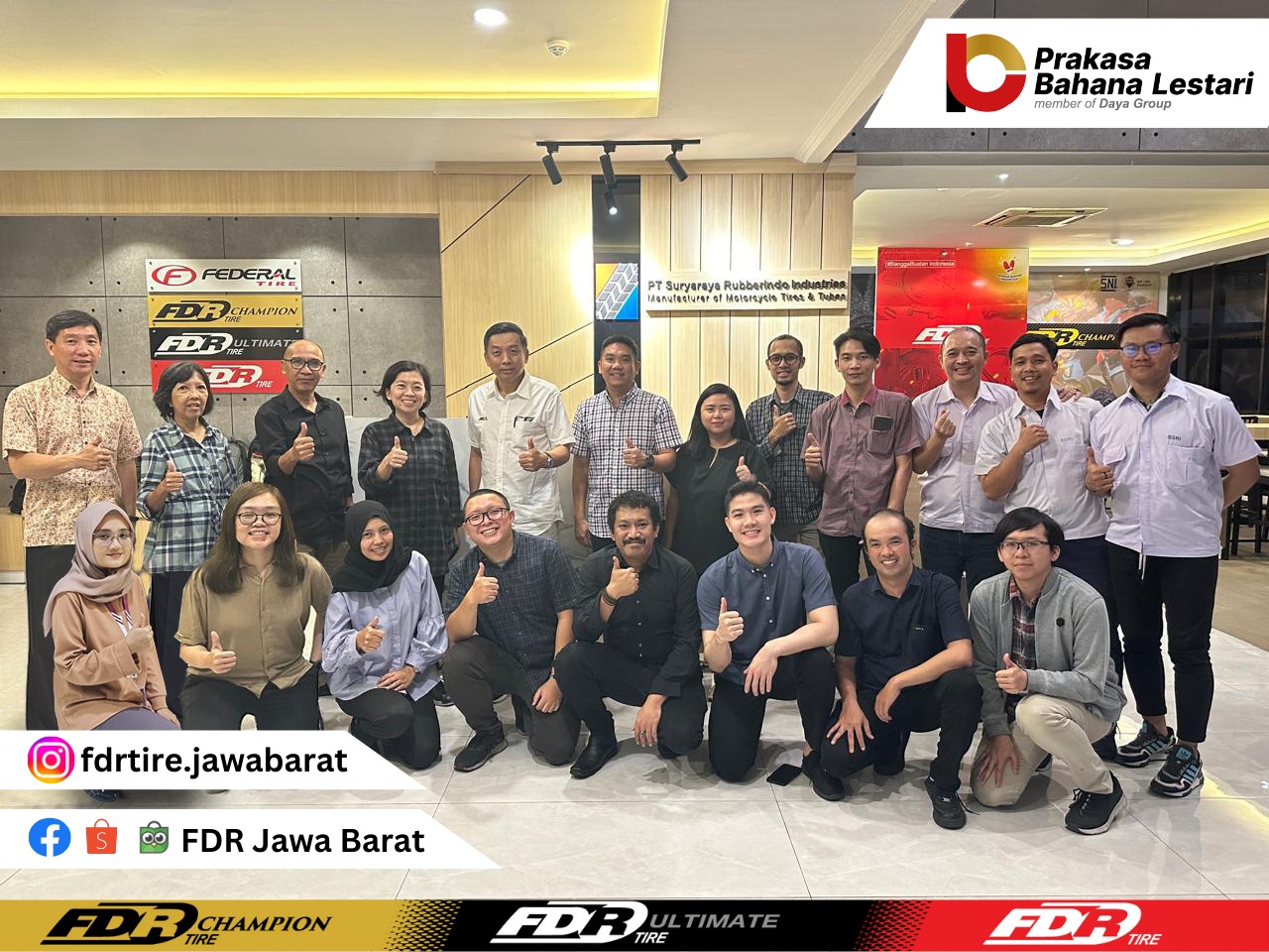 PT Prakasa Bahana Lestari Resmi Menjadi Main Dealer Ban Motor FDR untuk Jawa Barat Bagian Utara