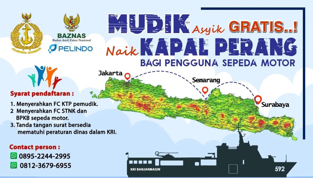 MUDIK GRATIS! Rute Jakarta-Surabaya Naik Kapal Perang, Begini Syarat Daftarnya