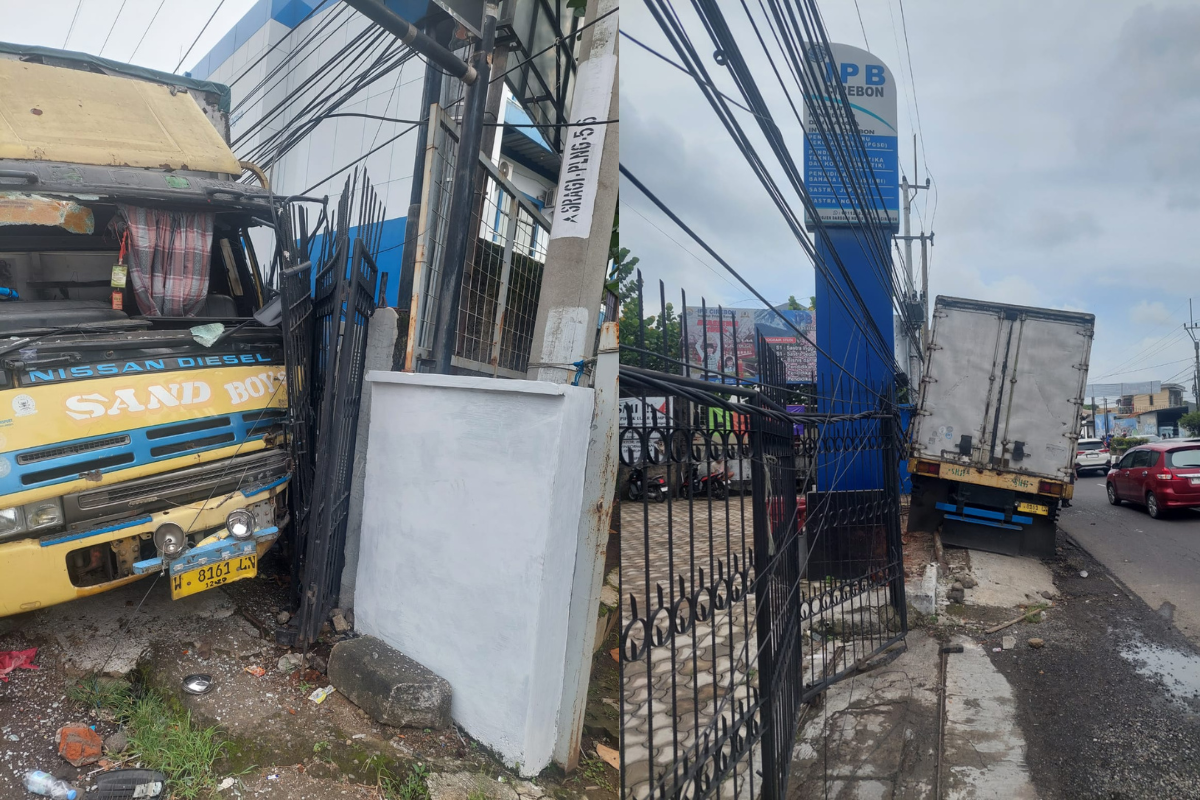 Kecelakaan di Cirebon Hari Ini: Truk Hantam Pagar Kampus IPB
