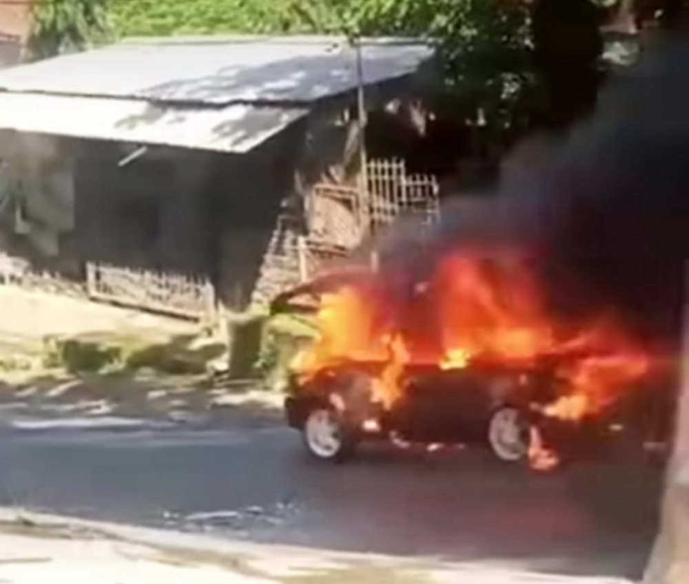 Mobil Terbakar di Sindangwangi Majalengka, Melaju di Turunan, Suasana Berubah Jadi Kepanikan