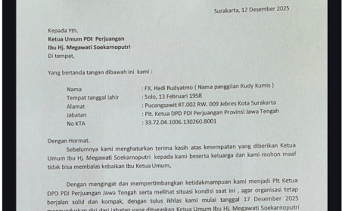 Drama Politik PDIP Jateng Memanas: FX Hadi Rudyatmo Mundur, Ada Apa di Balik Batalnya Konferda?