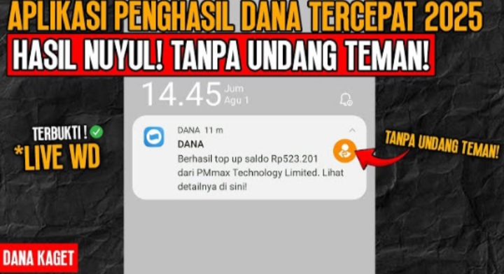 Saldo DANA Gratis Rp523.201 Buat Kamu Dikirim Ke E-Wallet Tanpa Diundi! Cek Cara Klaimnya Berikut Ini 