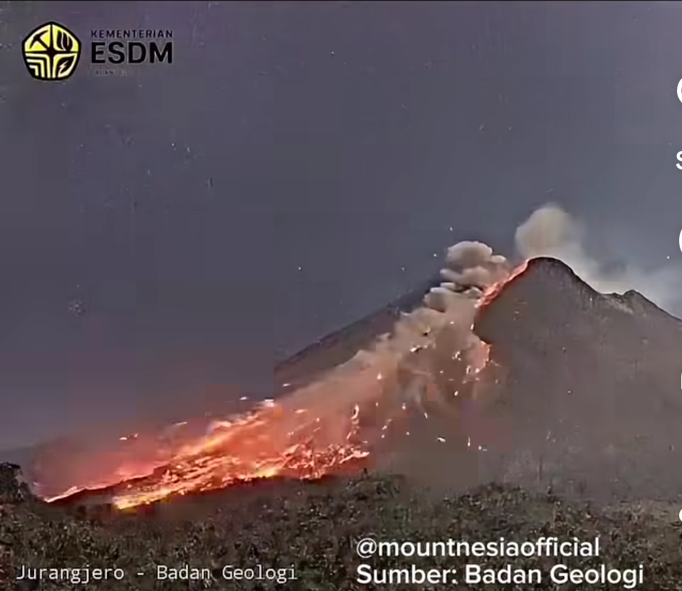 Gunung Merapi Kembali Luncurkan Awan Panas Guguran Sejauh 2 Kilometer