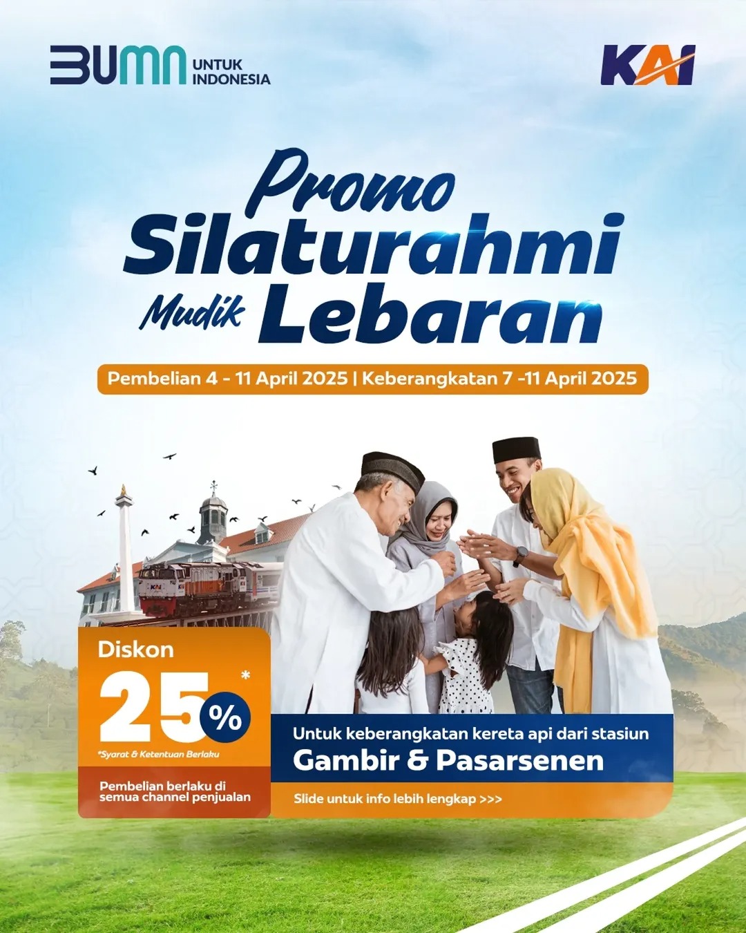 KAI Hadirkan Promo 'Silaturahmi Mudik Lebaran' Diskon 25 Persen untuk Perjalanan Mudik Lebih Hemat
