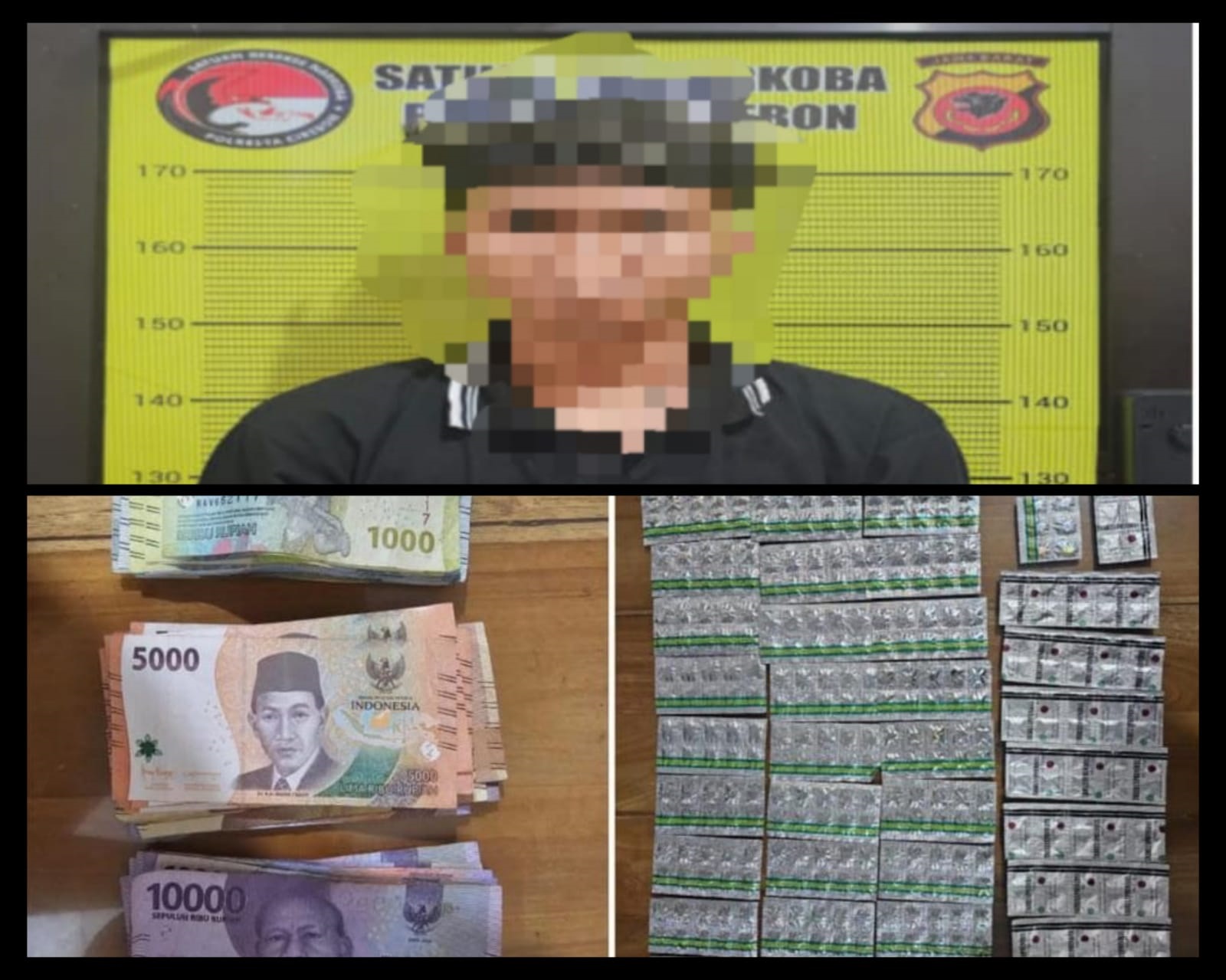 Di Pangenan, Pengedar Obat Keras Dibekuk Polresta Cirebon, Ratusan Butir Obat Disita