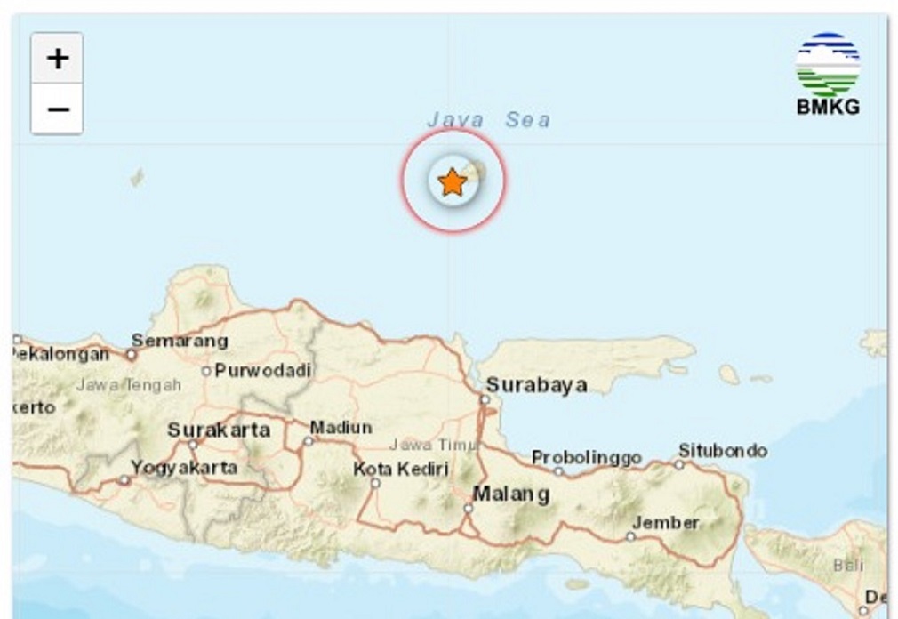 Hari Ini 2 Gempa Laut Jawa M 4,8 dan M 3,5 Terdeteksi Oleh BMKG 