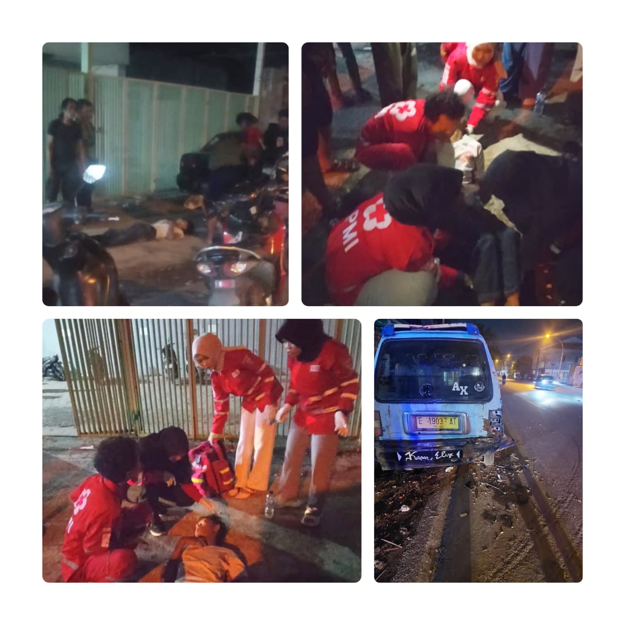 Diduga Mengantuk, Pelajar asal Desa Jadimulya Tabrak Mobil Angkot di Bahu Jalan