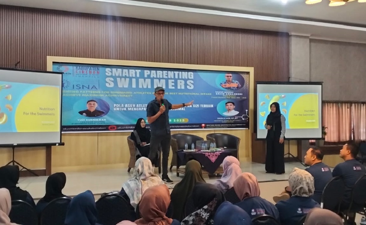 Hadirkan Pelatih Asal Prancis, Pengurus Akuatik Indonesia Kabupaten Cirebon Gelar Smart Parenting Swimmers