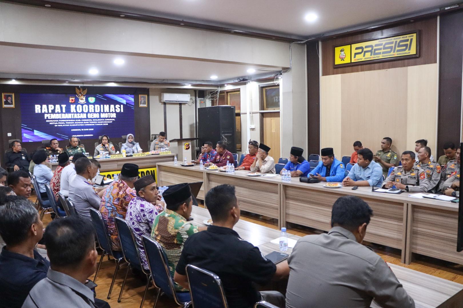 Dianggap Meresahkan Masyarakat, Polresta Cirebon Gelar Rakor Lintas Sektoral Pemberantasan Geng Motor