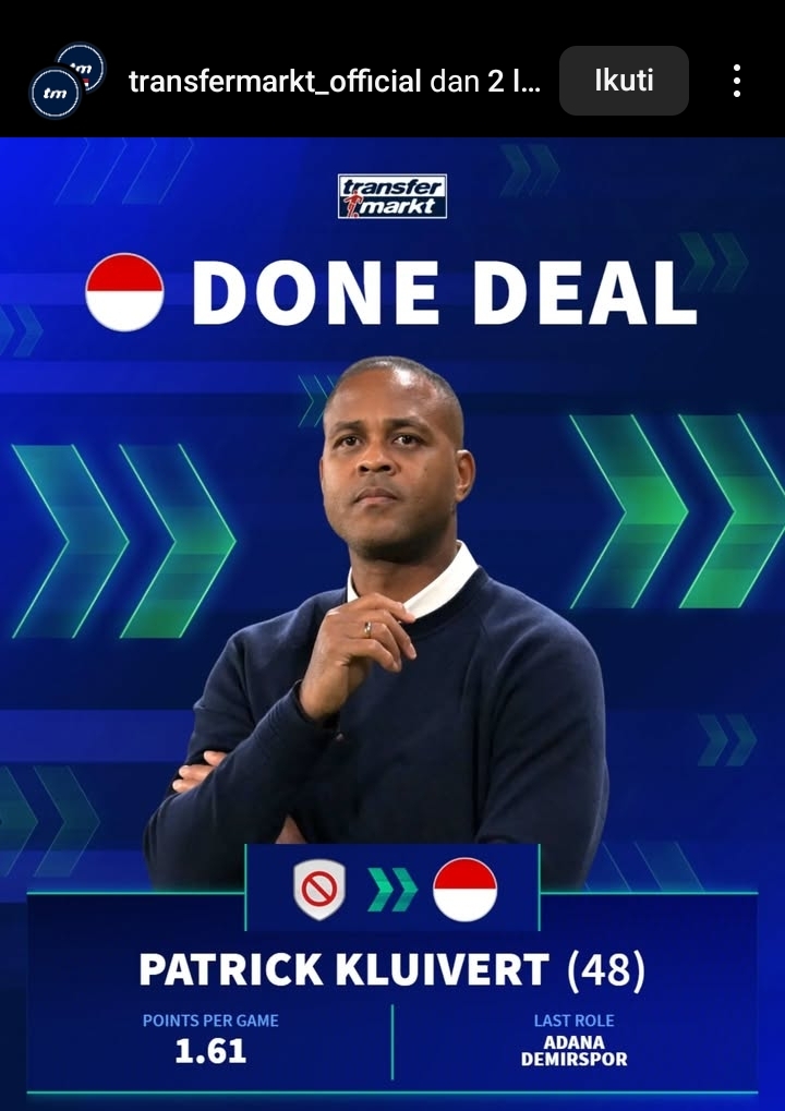 Done Deal! Racikan Belanda Segera Tayang PSSI Resmikan Patrick Kluivert Pelatih Timnas Indonesia Dua Nama.....