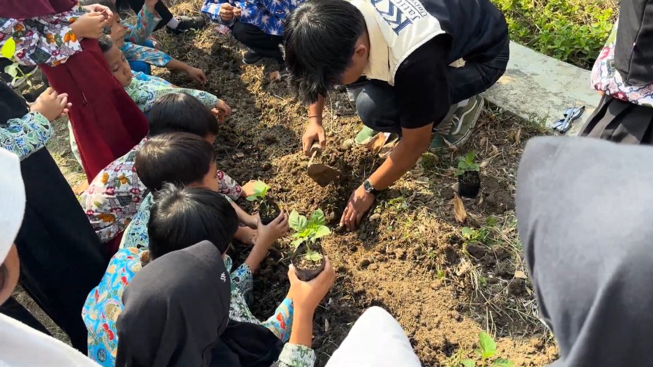 Belajar Bertani Sejak Dini, Mahasiswa KKN Unma Ajari Siswa SD Budidaya Cabai