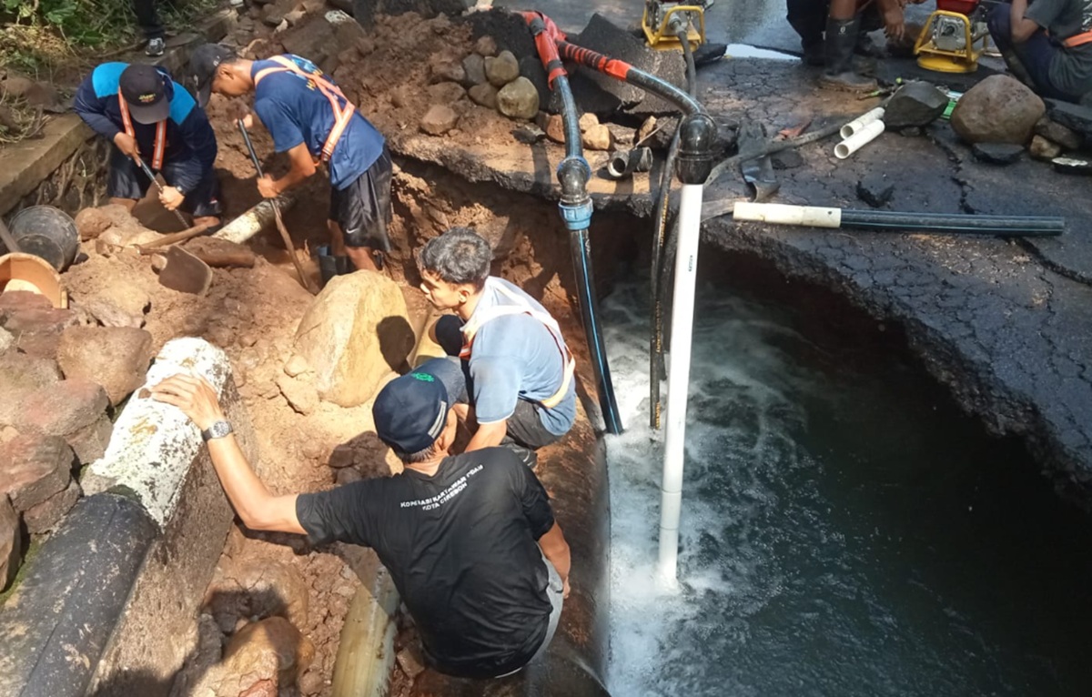 30 Ribu Pelanggan PDAM Kota Cirebon Terdampak Kebocoran Pipa di Plangon