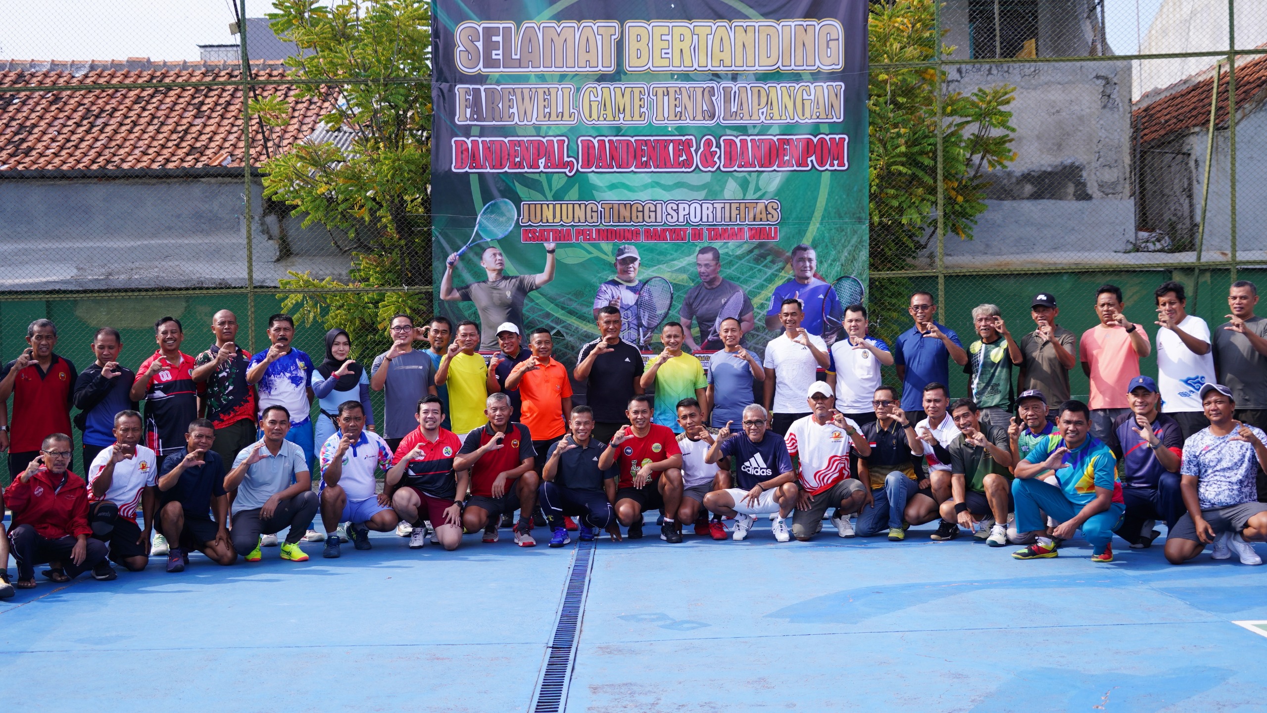 Korem 063/SGJ Gelar Farewell Game Tenis Lapangan dalam Rangka Pengantar Tugas Danden Jajaran