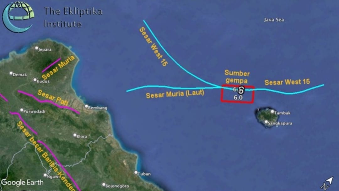 Mengenal Sesar Muria (Laut), Penyebab Gempa Bawean 2024, Patahan Tua di Laut Jawa