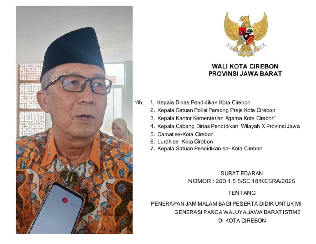 Tindaklanjuti Instruksi Gubernur Jabar, Walikota Cirebon Terbitkan Surat Edaran Jam Malam untuk Pelajar