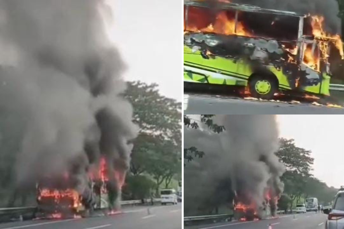 Bus Terbakar di Cipali KM 95 Arah Jakarta, Muncul Asap di Bagian Ini