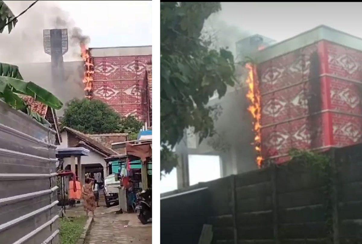 Stadion Watubelah Cirebon Terbakar, Api Lahap Ornamen Mega Mendung