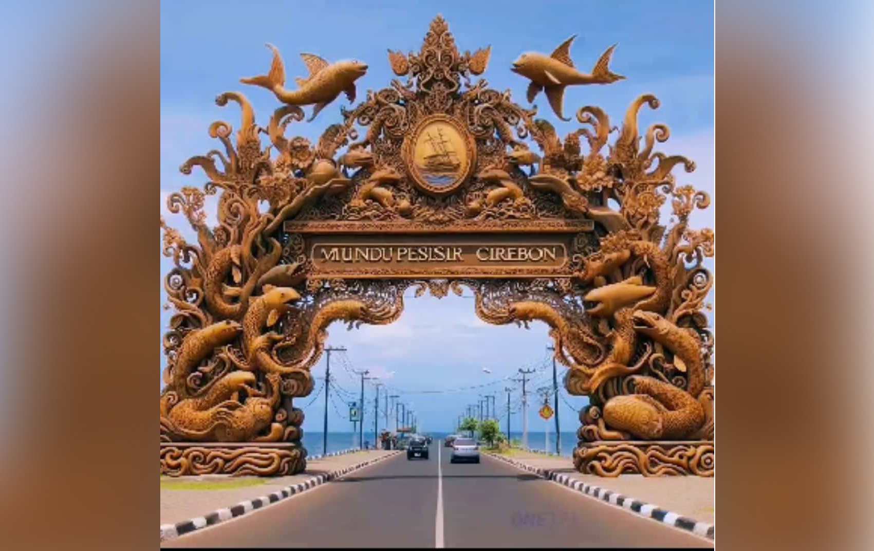 Megah, Penampakan Gerbang Mundu Pesisir Cirebon, Kapan Dibangun Pak Camat?
